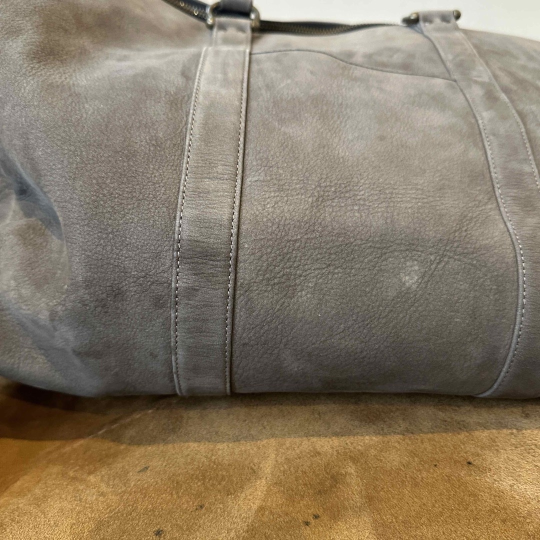 オーダーメイドレザーボストングレー本革ヌバック メンズのバッグ(ボストンバッグ)の商品写真