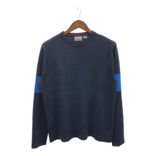 クイックシルバー(QUIKSILVER)の90年代 Quiksilver クイックシルバー コットン アクリル ニット セーター ネイビー (メンズ L) 中古 古着 Q2928(ニット/セーター)