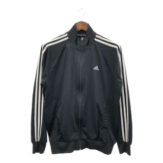 アディダス(adidas)のadidas アディダス トラックジャケット ジャケット スポーツ ラグランスリーブ ブラック (メンズ M) 中古 古着 Q2934(その他)