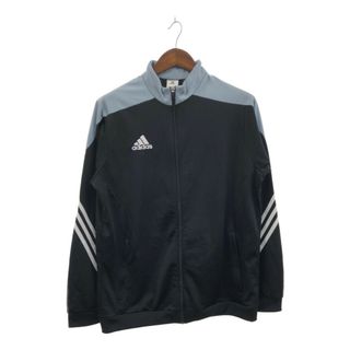 アディダス(adidas)のadidas アディダス トラックジャケット ジャケット スポーツ ラグランスリーブ ブラック (メンズ L) 中古 古着 Q2941(その他)