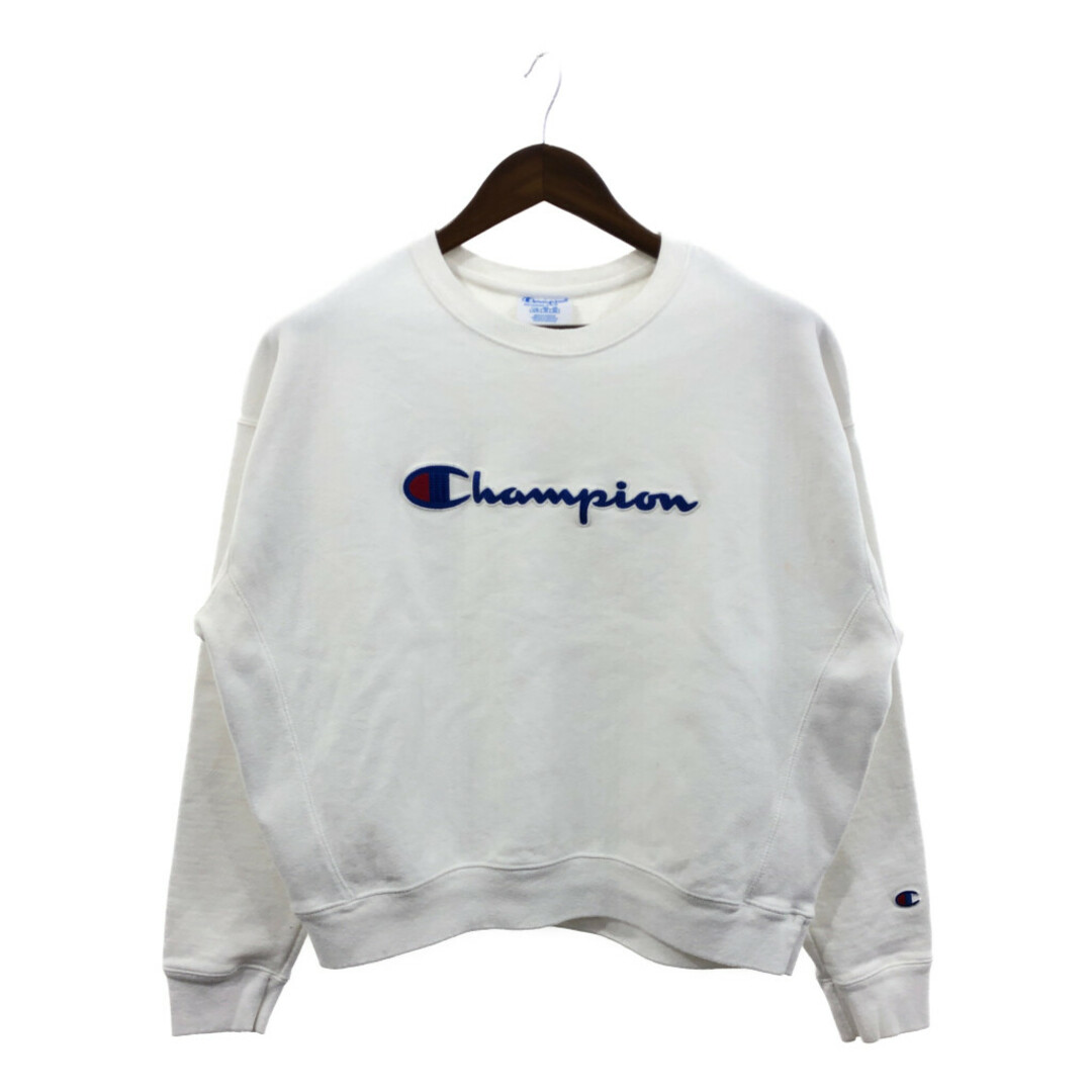 Champion(チャンピオン)のChampion チャンピオン スウェット アメカジ ホワイト (メンズ X-LARGE) 中古 古着 Q2956 レディースのトップス(トレーナー/スウェット)の商品写真