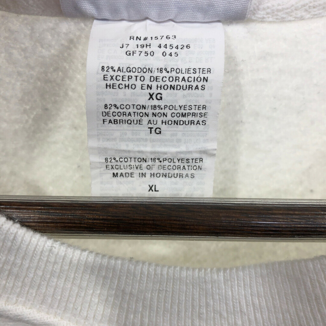 Champion(チャンピオン)のChampion チャンピオン スウェット アメカジ ホワイト (メンズ X-LARGE) 中古 古着 Q2956 レディースのトップス(トレーナー/スウェット)の商品写真