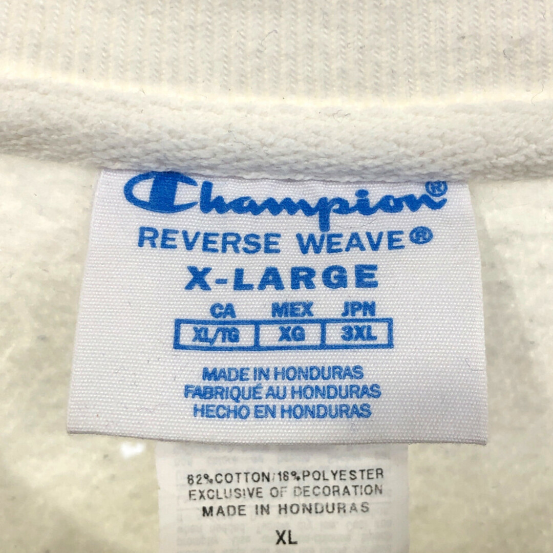 Champion(チャンピオン)のChampion チャンピオン スウェット アメカジ ホワイト (メンズ X-LARGE) 中古 古着 Q2956 レディースのトップス(トレーナー/スウェット)の商品写真