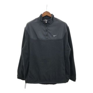 ナイキ(NIKE)の90年代 NIKE ナイキ フリース ハーフジップ ジャケット スポーツ ブラック (メンズ L) 中古 古着 Q2958(その他)