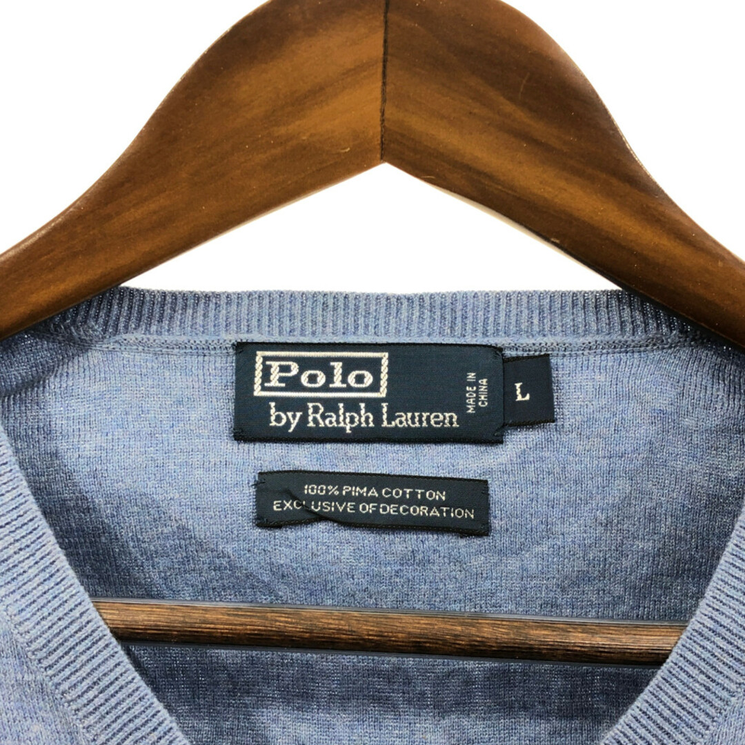 POLO RALPH LAUREN(ポロラルフローレン)のPolo by Ralph Lauren ポロ ラルフローレン ベスト アメカジ ブルー (メンズ L) 中古 古着 Q2994 メンズのトップス(ベスト)の商品写真