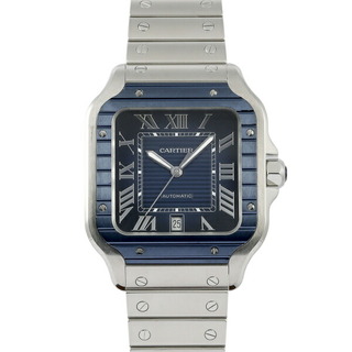 カルティエ(Cartier)のカルティエ Cartier サントス ラージ WSSA0048 ブルー文字盤 中古 腕時計 メンズ(腕時計(アナログ))