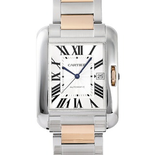 カルティエ(Cartier)のカルティエ Cartier タンク アングレーズ XL W5310006 シルバー文字盤 中古 腕時計 メンズ(腕時計(アナログ))