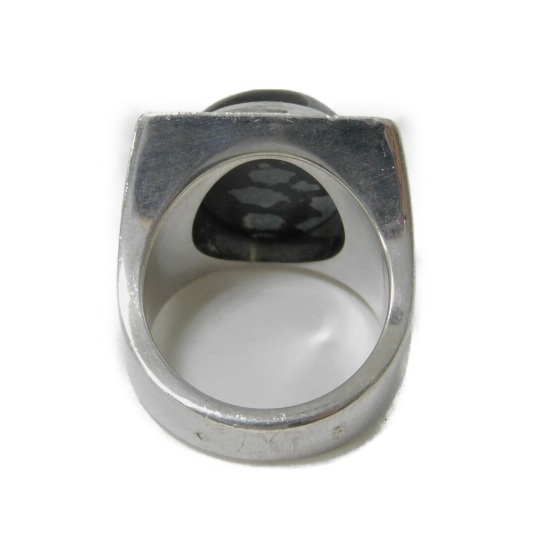 LOUIS VUITTON(ルイヴィトン)のLOUIS VUITTON ルイ・ヴィトン シェバリエール スノーフロー LVロゴ S 17号 黒曜石 925 フレークオブシディアン ブラック リング 指輪 M64903 レディースのアクセサリー(リング(指輪))の商品写真