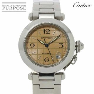 Cartier - カルティエ Cartier パシャC W31024M7 ボーイズ 腕時計 デイト サーモンピンク 文字盤 オートマ 自動巻き ウォッチ PashaC VLP 90229275