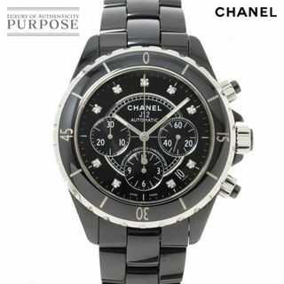 シャネル(CHANEL)のシャネル CHANEL J12 41mm クロノグラフ H2419 メンズ 腕時計 9P ダイヤ デイト ブラック セラミック オートマ 自動巻き ウォッチ VLP 90230068(腕時計(アナログ))