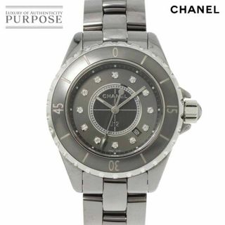 シャネル(CHANEL)のシャネル CHANEL J12 33mm H3241 レディース 腕時計 12P ダイヤ デイト グレー セラミック クォーツ ウォッチ VLP 90228000(腕時計)