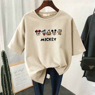 ディズニー(Disney)の夏服 ディズニーミッキー Tシャツ /レディース Tシャツ 大きいサイズ(Tシャツ(半袖/袖なし))