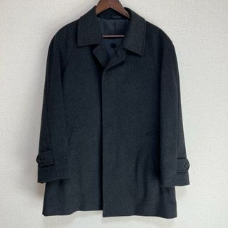 ★美品 cashmere カシミヤ コート ブラック 黒 L(ステンカラーコート)