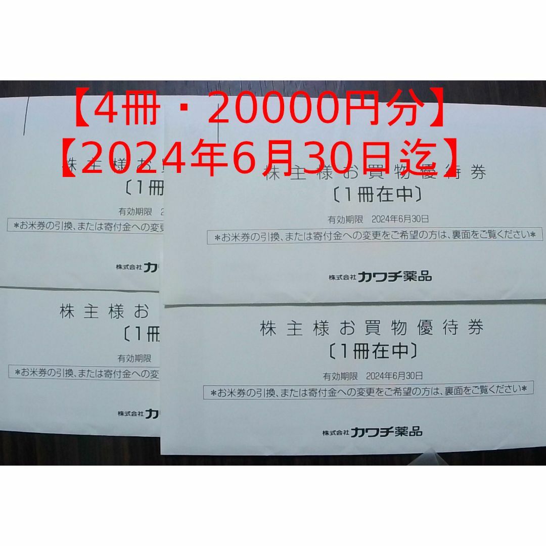 □_【20000円分】カワチ薬品　株主優待券 チケットの施設利用券(その他)の商品写真