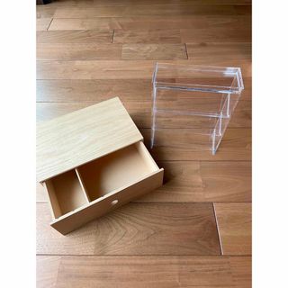 MUJI (無印良品) - 無印　アクリルボトルスタンド& 木製小物収納　計2点