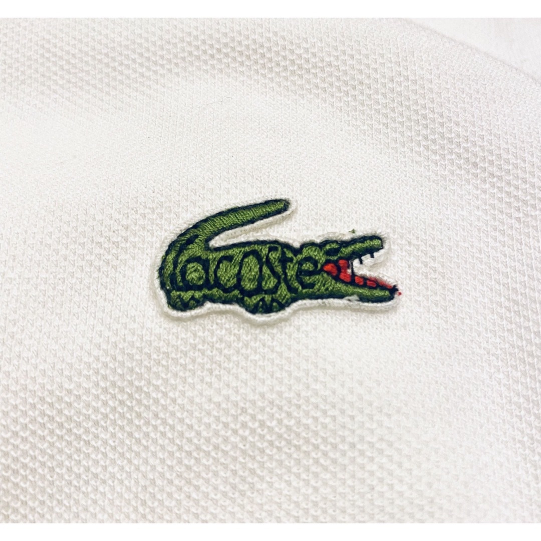 LACOSTE(ラコステ)の【美品•人気】CHEMISE LACOSTE 文字ワニ ポロシャツ 長袖 白 メンズのトップス(ポロシャツ)の商品写真