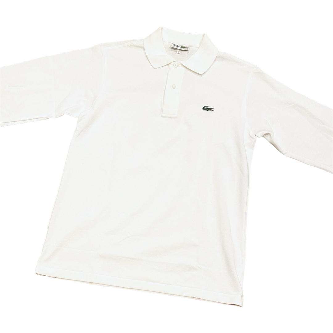 LACOSTE(ラコステ)の【美品•人気】CHEMISE LACOSTE 文字ワニ ポロシャツ 長袖 白 メンズのトップス(ポロシャツ)の商品写真