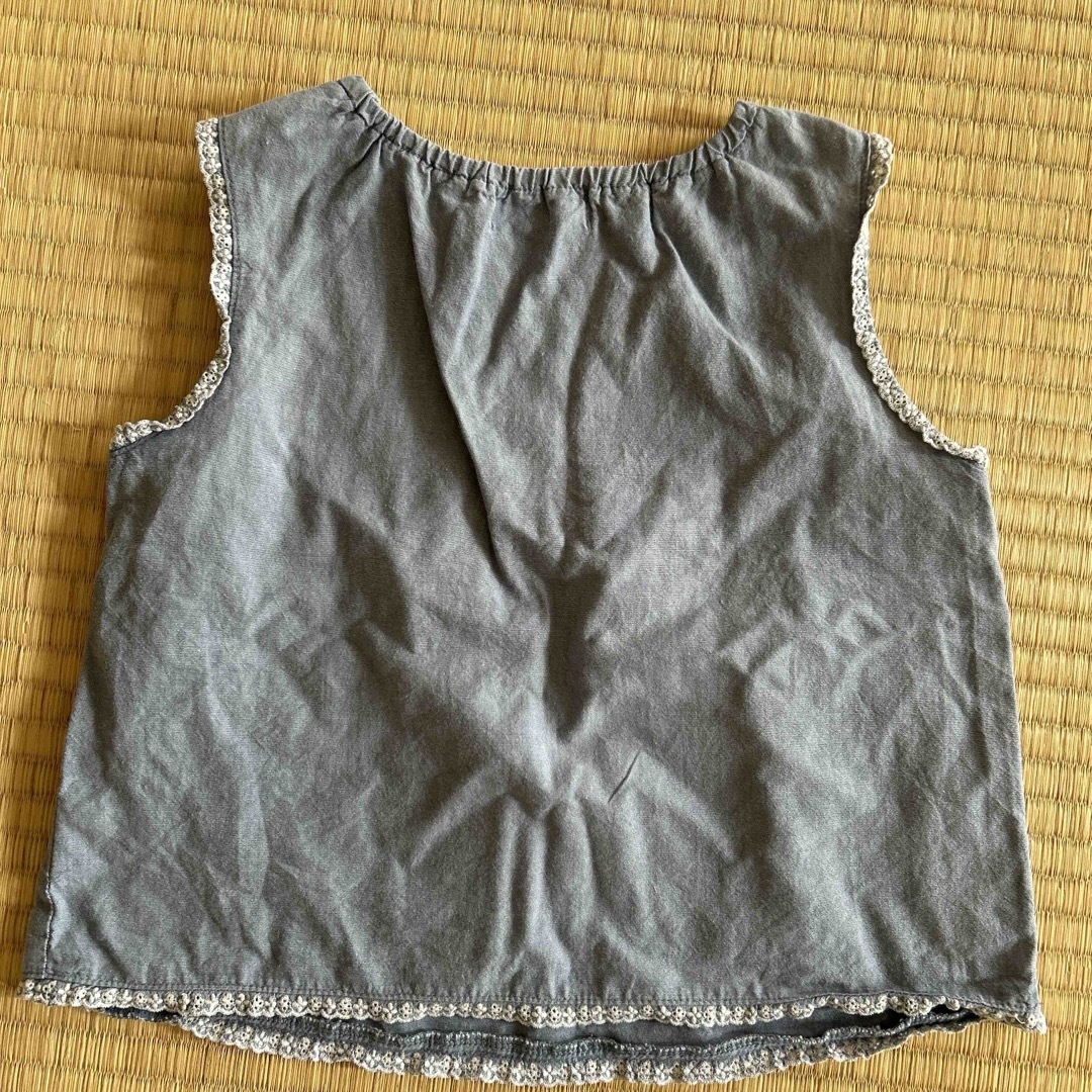 mikihouse(ミキハウス)のミキハウス　MIKIHOUSE 120 デニム風　ノースリーブ キッズ/ベビー/マタニティのキッズ服女の子用(90cm~)(Tシャツ/カットソー)の商品写真