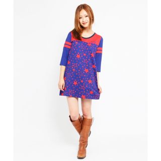 エックスガール(X-girl)の未開封●X-girl FOOTBALL T-DRESS for Tommy 紺色(その他)