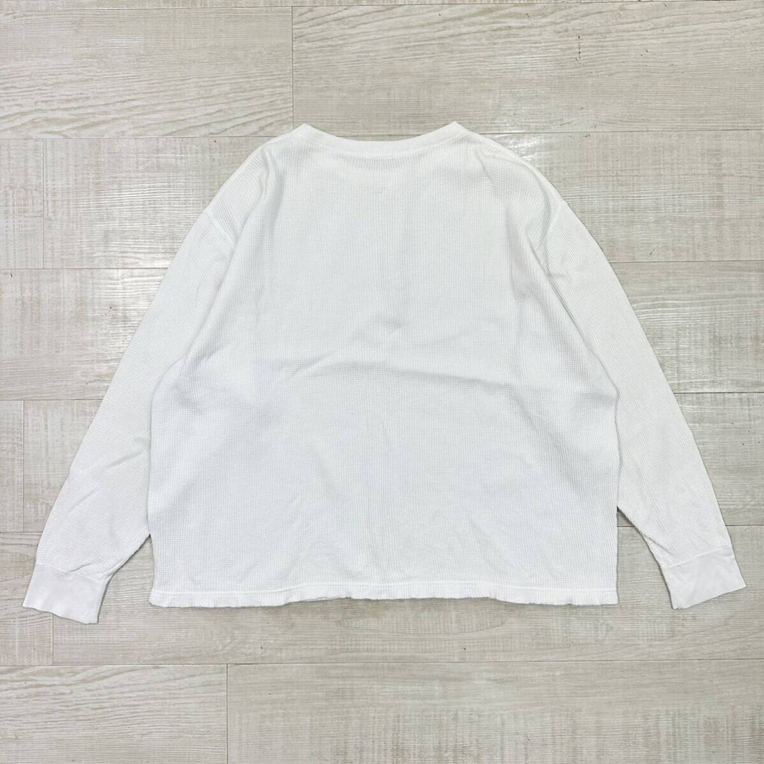 COMOLI(コモリ)の20ss コモリ ワッフル 長袖クルー ロングスリーブ Tシャツ ホワイト 3 メンズのトップス(Tシャツ/カットソー(七分/長袖))の商品写真