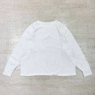 コモリ(COMOLI)の20ss コモリ ワッフル 長袖クルー ロングスリーブ Tシャツ ホワイト 3(Tシャツ/カットソー(七分/長袖))