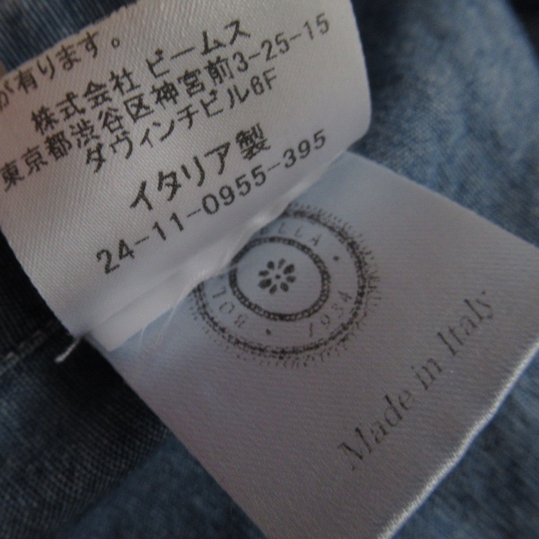 BOLZONELLA レギュラーカラー 長袖 デニムシャツ イタリア製 トップス メンズのトップス(シャツ)の商品写真