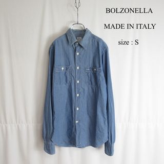 BOLZONELLA レギュラーカラー 長袖 デニムシャツ イタリア製 トップス(シャツ)