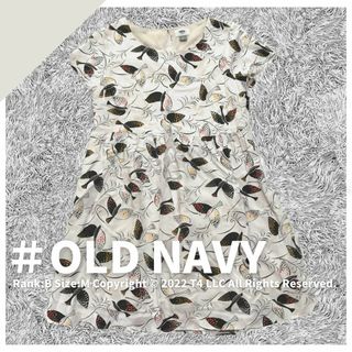 オールドネイビー(Old Navy)のOLD NAVY　ミニワンピース　白系　Mサイズ　鳥　半袖　春夏 ✓2025(ミニワンピース)