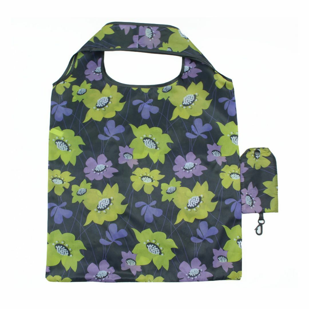 送料無料 E3-14 エコバッグ 買い物袋 手提袋 レジ袋 37×59cm紫緑色 レディースのバッグ(エコバッグ)の商品写真