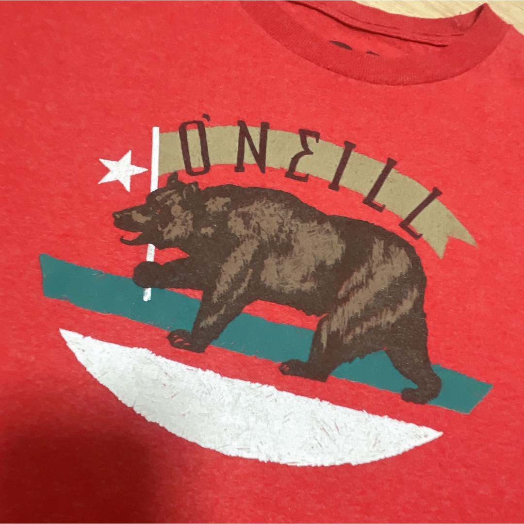 O'NEILL(オニール)のO’NEILL　Tシャツ　S　レッド　ベア　プリント　クルーネック　USA古着 メンズのトップス(Tシャツ/カットソー(半袖/袖なし))の商品写真