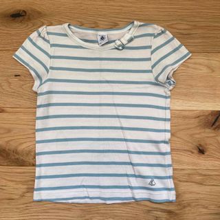 プチバトー(PETIT BATEAU)のプチバトー　5ans ボーダーリボン付きTシャツ(Tシャツ/カットソー)