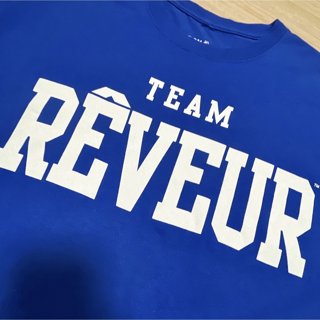 USA古着 Tシャツ L ブルー 青 プリント スクール ロゴ クルーネックの