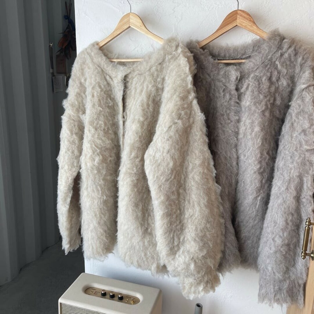 FLEN 完売 shaggy knit reversible cardigan レディースのトップス(カーディガン)の商品写真