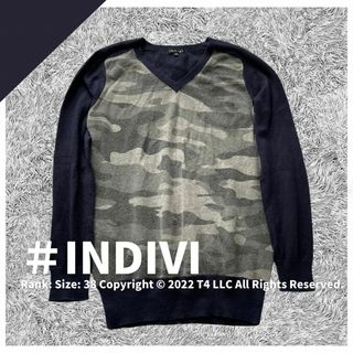 インディヴィ(INDIVI)のインディヴィ INDIVI  薄手ニット 迷彩 レディース 春秋冬 ✓2003(Tシャツ(長袖/七分))