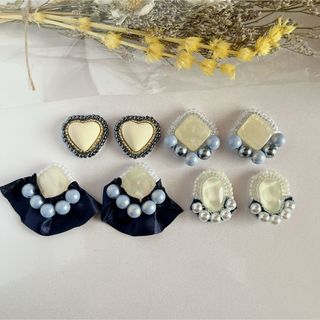 No.283 ハンドメイド　ビーズ刺繍　カボション　パーツ　セット(各種パーツ)