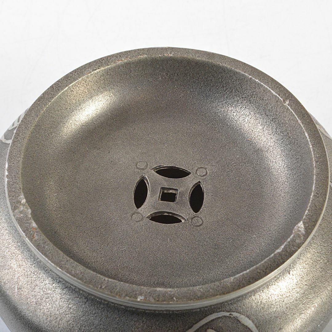 煎茶道具 錫製 間村自造 四君子文 茶壷 茶こぼし 2点まとめて M 煎茶道具 錫製 間村自造 四君子文 茶壷 茶こぼし 2点まとめて M