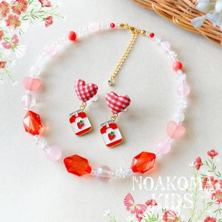 noakoma＊strawberry jam キッズアクセサリーセット 苺 春(ファッション雑貨)