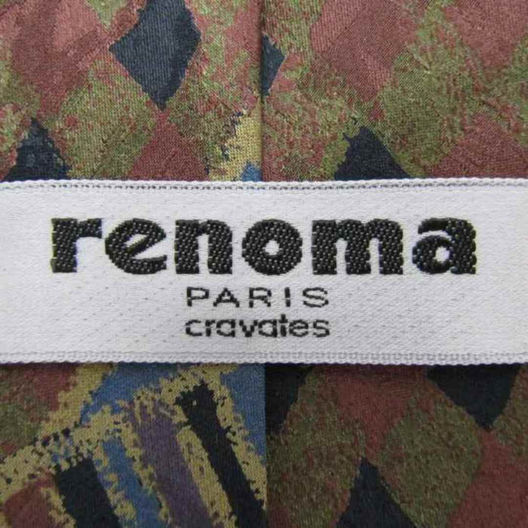 RENOMA(レノマ)のレノマ ブランド ネクタイ パネル柄 幾何学模様 シルク メンズ ネイビー renoma メンズのファッション小物(ネクタイ)の商品写真