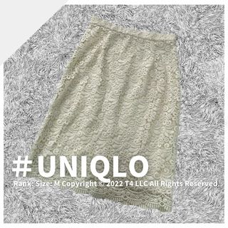 ユニクロ(UNIQLO)のUNIQLO 膝丈スカート ユニクロ 白 ホワイト 花柄 オシャレ ✓1907(ひざ丈スカート)