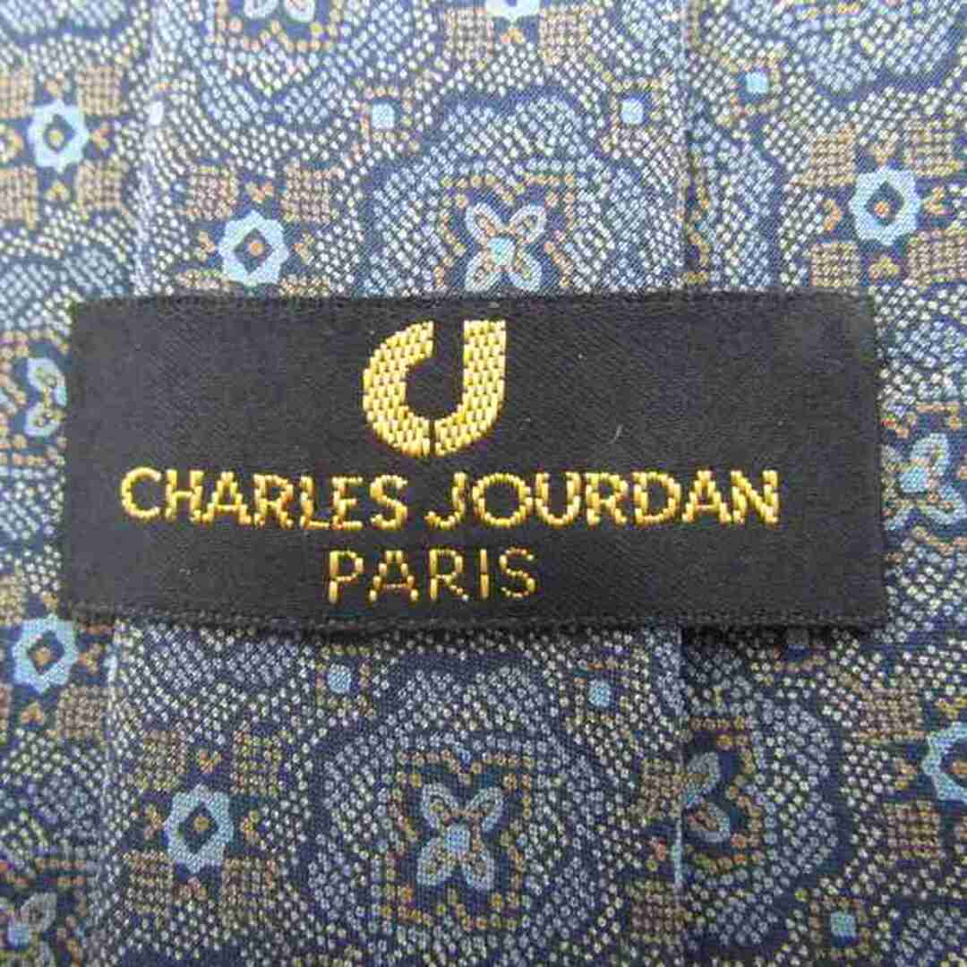 CHARLES JOURDAN(シャルルジョルダン)のシャルル・ジョルダン ブランド ネクタイ 花柄 ドット 幾何学模様 シルク メンズ ネイビー CHARLES JOURDAN メンズのファッション小物(ネクタイ)の商品写真