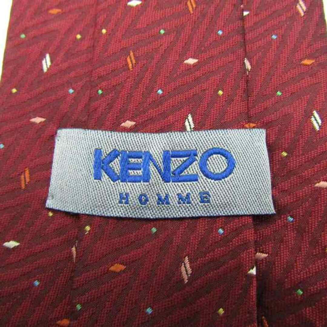 KENZO(ケンゾー)のケンゾー ブランド ネクタイ ドット パネル柄 シルク 日本製 メンズ ワインレッド KENZO メンズのファッション小物(ネクタイ)の商品写真