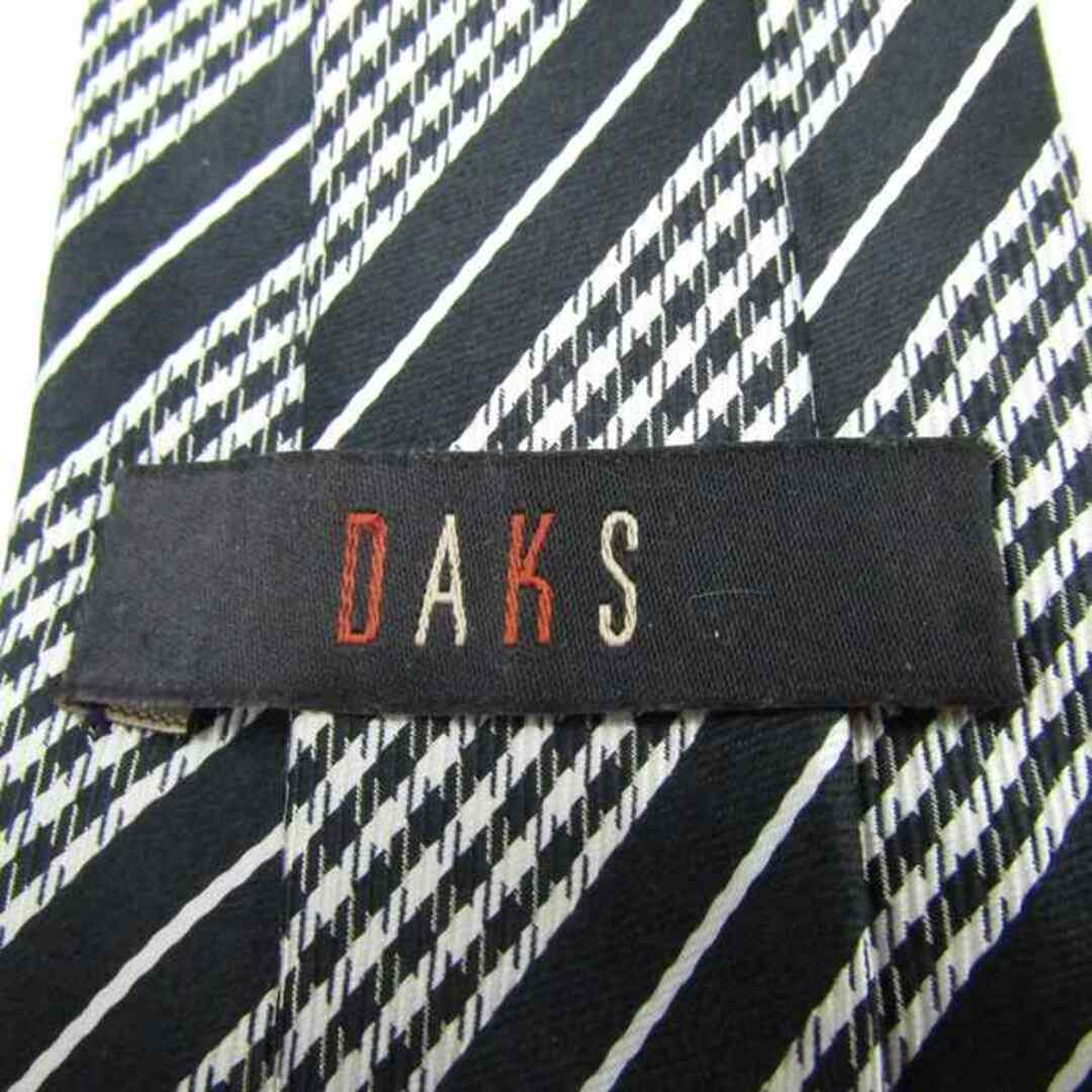 DAKS(ダックス)のダックス ブランド ネクタイ ストライプ柄 チェック柄 シルク メンズ ブラック DAKS メンズのファッション小物(ネクタイ)の商品写真