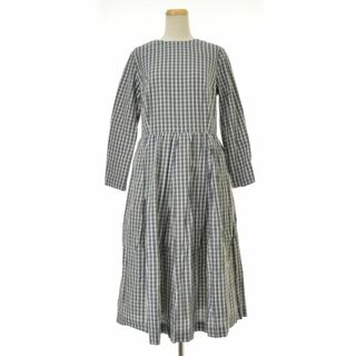 ヤエカ(YAECA)の【YAECA】TUCK DRESS green-check ロング長袖ワンピース(ロングワンピース/マキシワンピース)