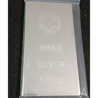 徳力本店 シルバーインゴット500g 1本　銀地金　未使用未開封(金属工芸)