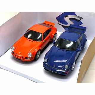 1/18 ポルシェ 911 カレラ RSR オレンジ+964 RS ブルー 2台(ミニカー)