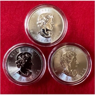 3枚 メイプルリーフ 銀貨 1オンス 2019年(貨幣)