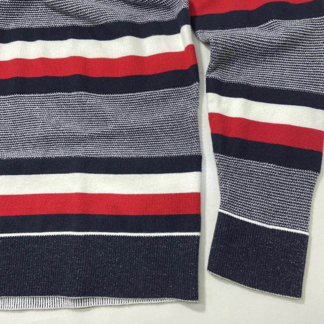 トミーヒルフィガー TOMMY スウェット ストレッチ素材 ボーダー柄 古着 L メンズのトップス(スウェット)の商品写真