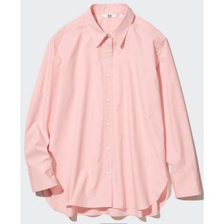 ユニクロ(UNIQLO)の【新品】ユニクロ　コットンシャツ　レディース(シャツ/ブラウス(長袖/七分))