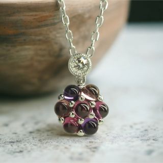 ミキモト(MIKIMOTO)の◆ミキモト　素敵な天然アメジスト&トルマリンネックレス　K18WG　ダイヤモンド(ネックレス)