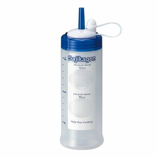 台和 調味料ボトル ドレッシングボトル 400ml ブルー 目盛り付き ワンプッ(容器)